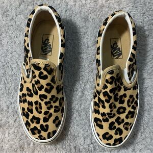 Vans Kids Tan and Black Leopard Sneakers
